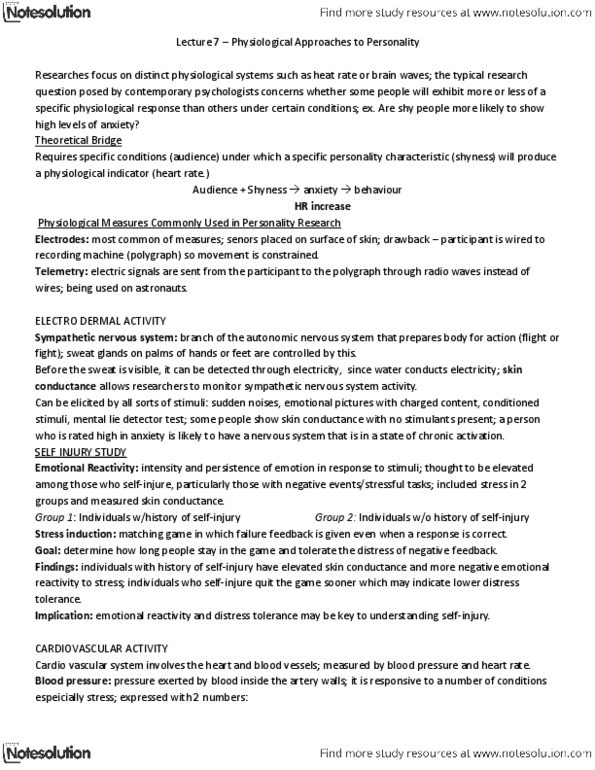 PSYC 2740 Lecture Notes - Lecture 7: Reticular Formation, Sympathetic Nervous System, Autonomic Nervous System thumbnail