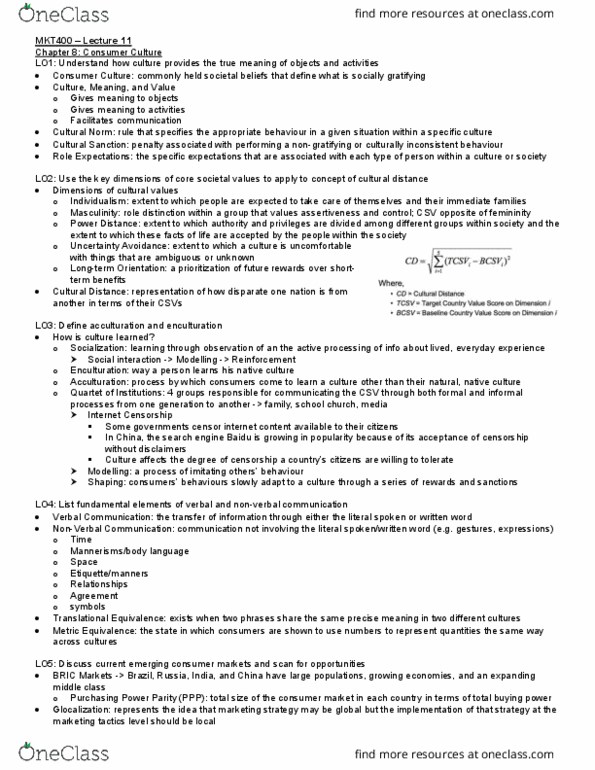 MKT 400 Lecture Notes - Lecture 11: Impulsivity, Servicescape, Nonverbal Communication thumbnail