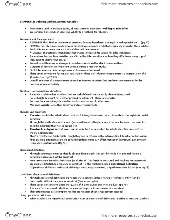 PSY 2174 Lecture Notes - Lecture 3: Elementary Arithmetic, Level Of Measurement, Dont thumbnail