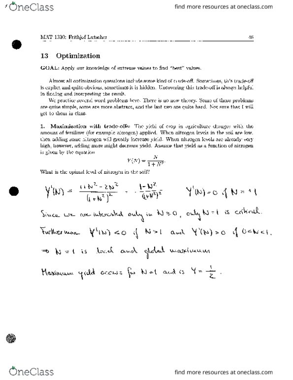 MAT 1330 Lecture Notes - Lecture 13: Tet Methylcytosine Dioxygenase 2, Cartesian Coordinate System, Monotonic Function thumbnail