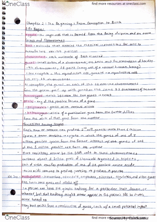 DEP 2004 Chapter 2: Developmental Psychology Chapter 2: The Beginning: From Conception to Birth thumbnail