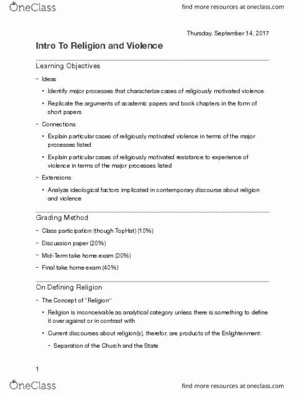 RELS 331 Lecture Notes - Lecture 1: Social Distance, Yahweh, Vritra thumbnail