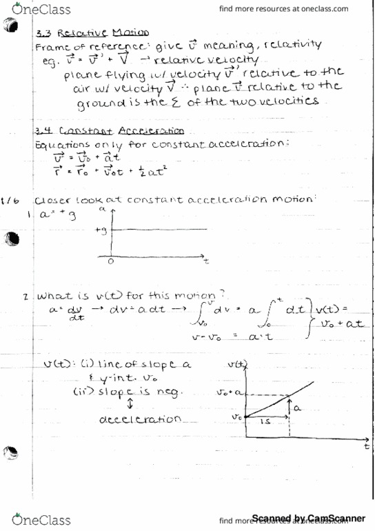 PHYSIC 113 Lecture 8: Relative Motion, Constant Acceleration, What is x(t)? thumbnail
