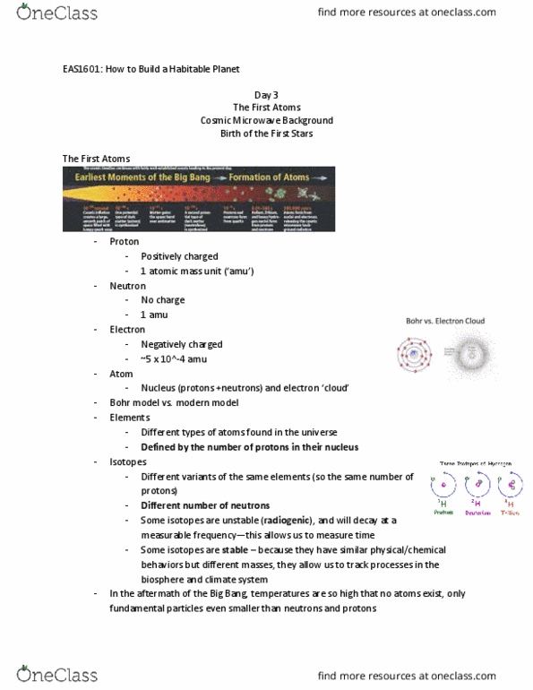 EAS 1601 Lecture Notes - Lecture 3: Cosmic Background Explorer, Protostar, Molecular Cloud thumbnail