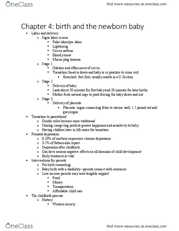 CFD 1220 Lecture Notes - Lecture 4: Umbilical Cord, Non-Rapid Eye Movement Sleep, Swaddling thumbnail
