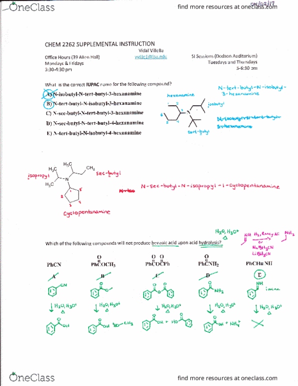 CHEM 2262 Lecture Notes - Lecture 3: Polyamide, Phosphorus Trichloride, Ammonia thumbnail