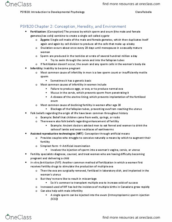 PSYB20H3 Chapter Notes - Chapter 2: Sex Selection, Alpha-1 Antitrypsin, Enzyme thumbnail