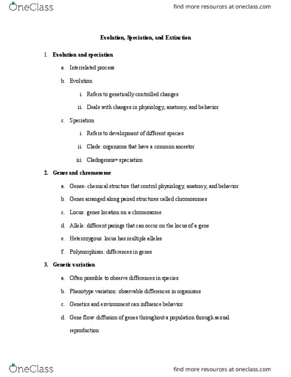 GEO 308 Lecture Notes - Lecture 7: Phylogenetics, Phyletic Gradualism, Punctuated Equilibrium thumbnail