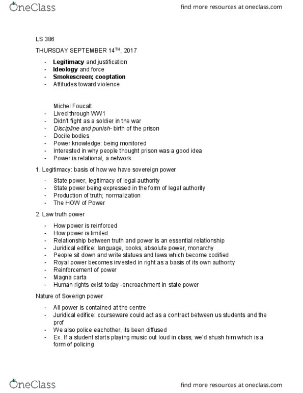 LS386 Lecture Notes - Lecture 2: Law Of Obligations, Individuation, Individualism thumbnail