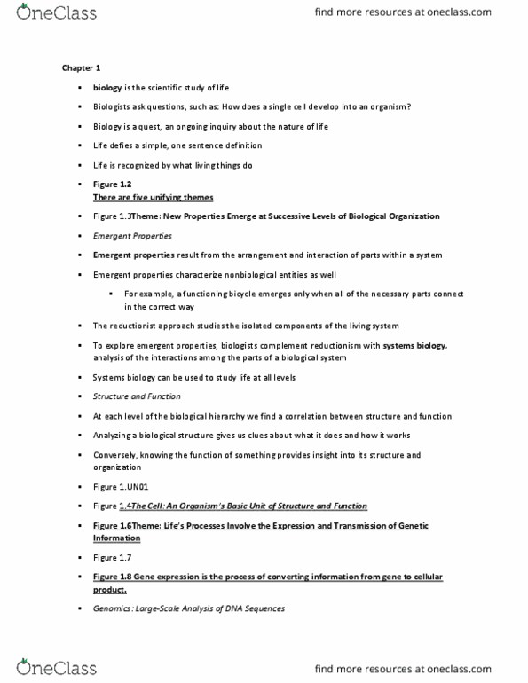 BIO 1305 Lecture Notes - Lecture 1: Scientific Control, Inductive Reasoning, Francis Crick thumbnail