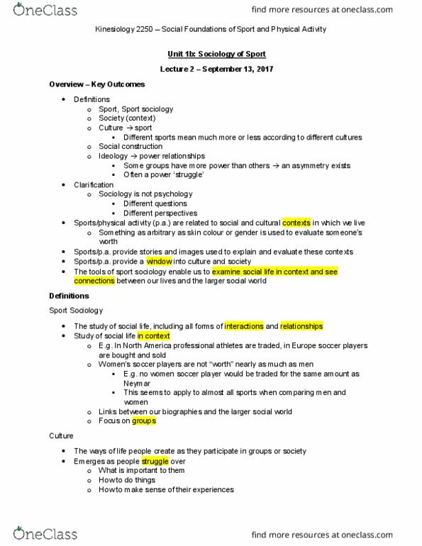 Kinesiology 2250A/B Lecture Notes - Lecture 2: Sport Psychology, Neymar, Junk Food thumbnail