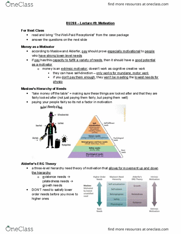 BU288 Lecture Notes - Lecture 9: Google, Goal Setting, Equity Theory thumbnail