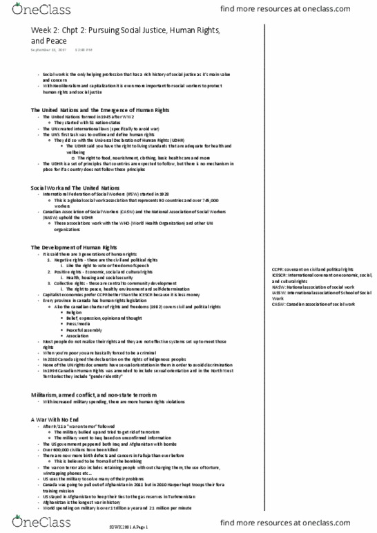 SOWK 2001 Chapter Notes - Chapter chapter 2: Food Bank, Fallujah, Telephone Tapping thumbnail