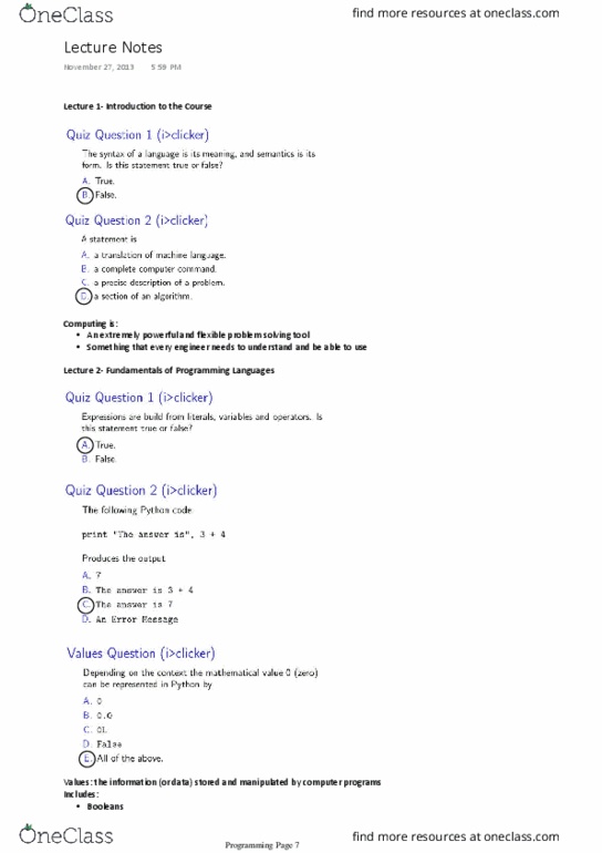 ENGINEER 1D04 Lecture Notes - Lecture 1: Exponentiation, Surreal Number, Natural Number thumbnail