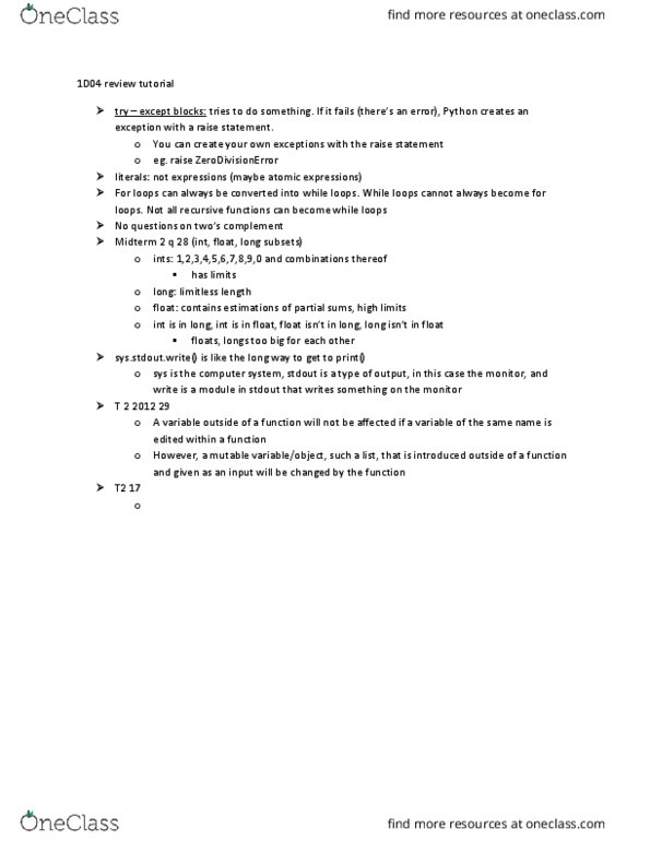 ENGINEER 1D04 Lecture Notes - Lecture 1: Standard Streams thumbnail