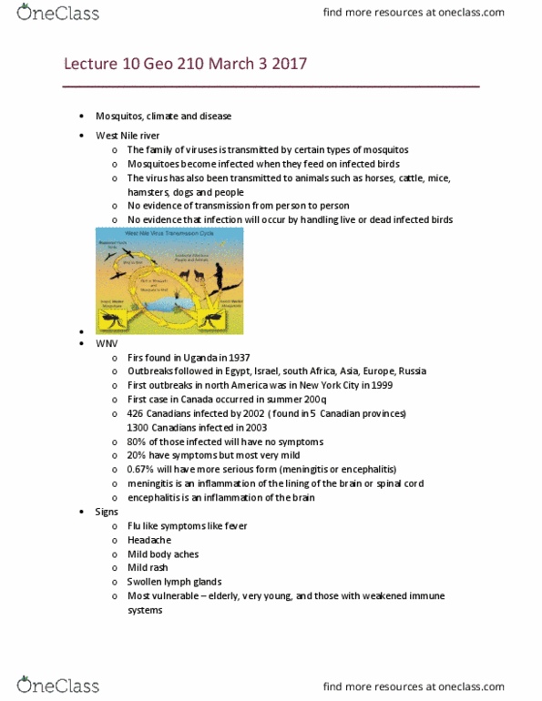 GEO 210 Lecture Notes - Lecture 10: Stone Age, Anopheles, Dengue Fever thumbnail