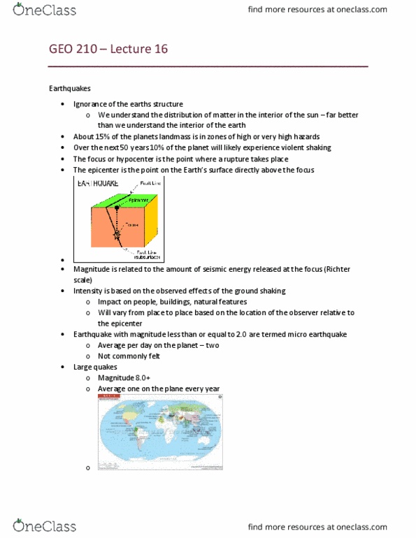 GEO 210 Lecture Notes - Lecture 16: Cn Tower, Mercalli Intensity Scale, Lloret De Mar thumbnail