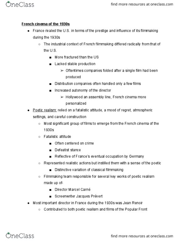 CIN201Y1 Lecture Notes - Lecture 16: Dudley Andrew, Soviet Montage Theory, Deep Focus thumbnail