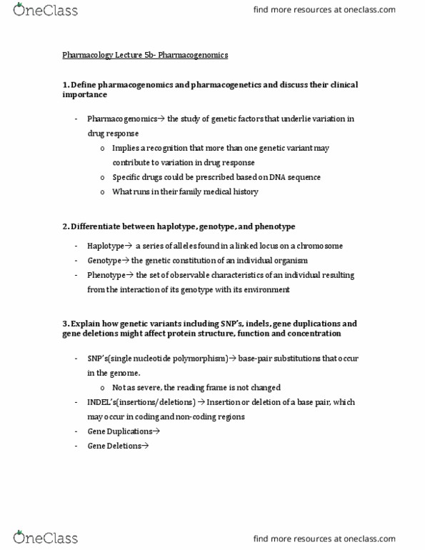 BIOLOGY 445 Lecture Notes - Lecture 5: Cyp2C9, Malaria, Anticoagulant thumbnail