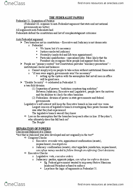PSC 2302 Lecture Notes - Lecture 5: Mandamus, Appellate Jurisdiction, The Federalist Papers thumbnail