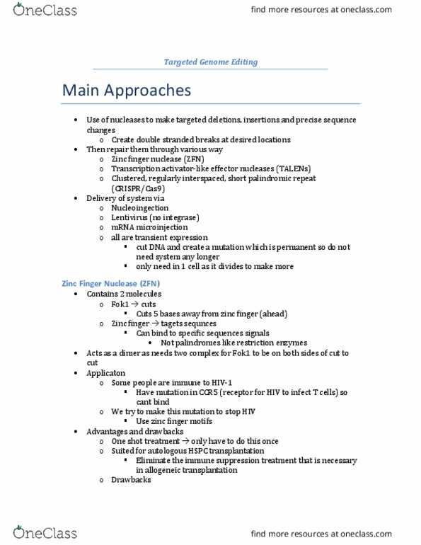 ANSC 4050 Lecture Notes - Lecture 9: Chromatin, Organ Transplantation, Dna Profiling thumbnail