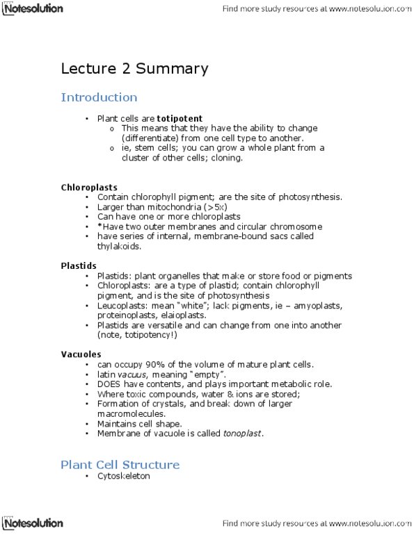 BIOL120 Lecture 2: Biol 120 - Lecture 2 notes.pdf thumbnail
