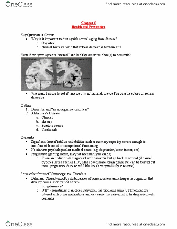 PSY 3128 Lecture Notes - Lecture 5: Neurofibrillary Tangle, Netflix, Acute Radiation Syndrome thumbnail