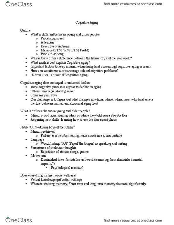 PSY 3128 Lecture Notes - Lecture 7: Conscientiousness, Prospective Memory, Sub-Saharan Africa thumbnail