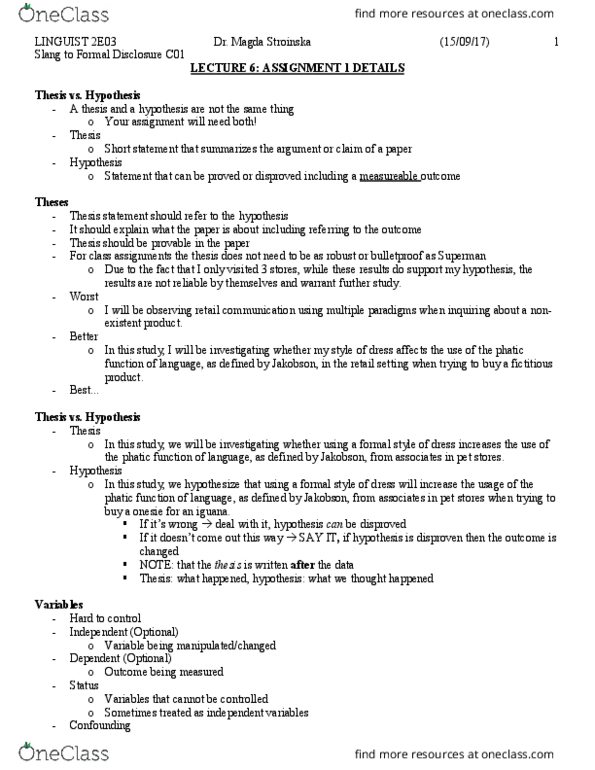 LINGUIST 2E03 Lecture Notes - Lecture 6: Implicature, Paul Grice, Nordstrom thumbnail