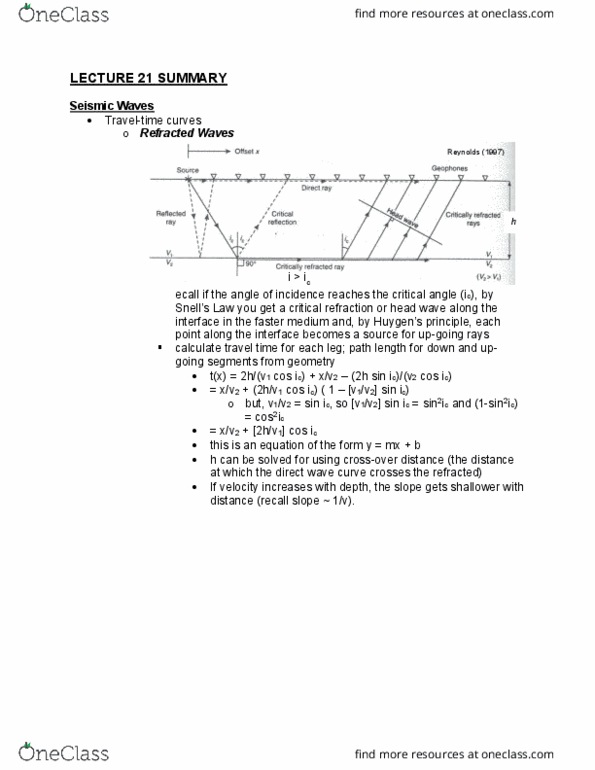 GLG 301 Lecture Notes - Lecture 21: Hypocenter, Elastic Energy, Acoustic Impedance thumbnail