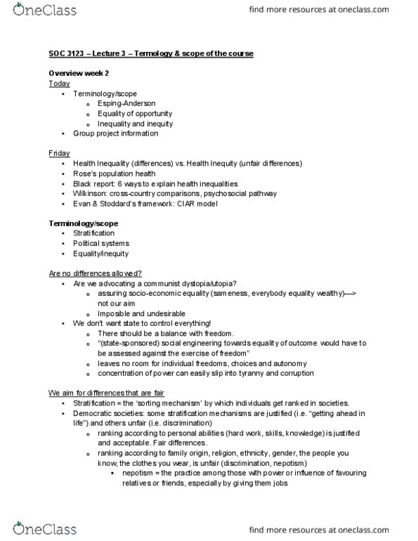 SOC 3123 Lecture Notes - Lecture 3: Nepotism thumbnail