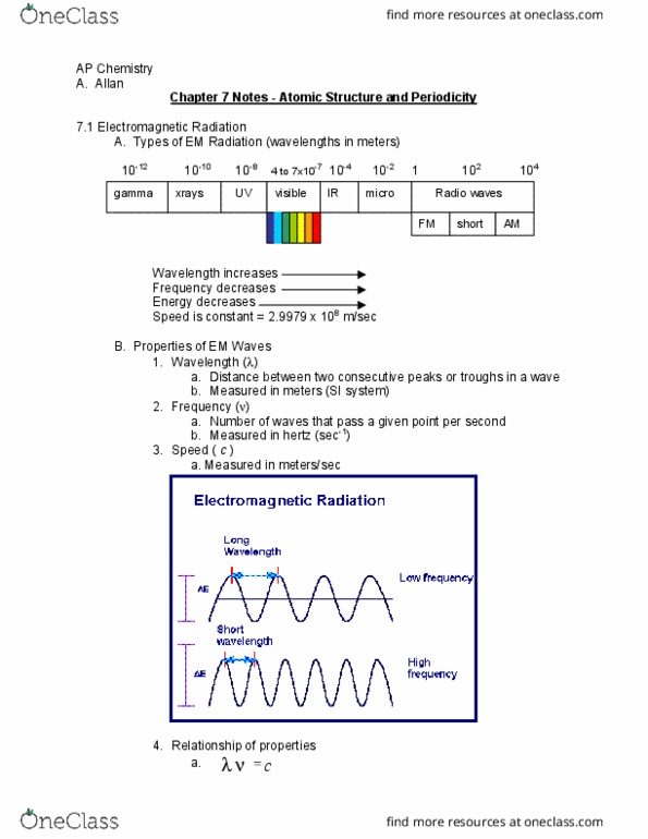 CHEM 112 Chapter Notes - Chapter 7: Pauli Exclusion Principle, Lanthanide, Alkali Metal thumbnail