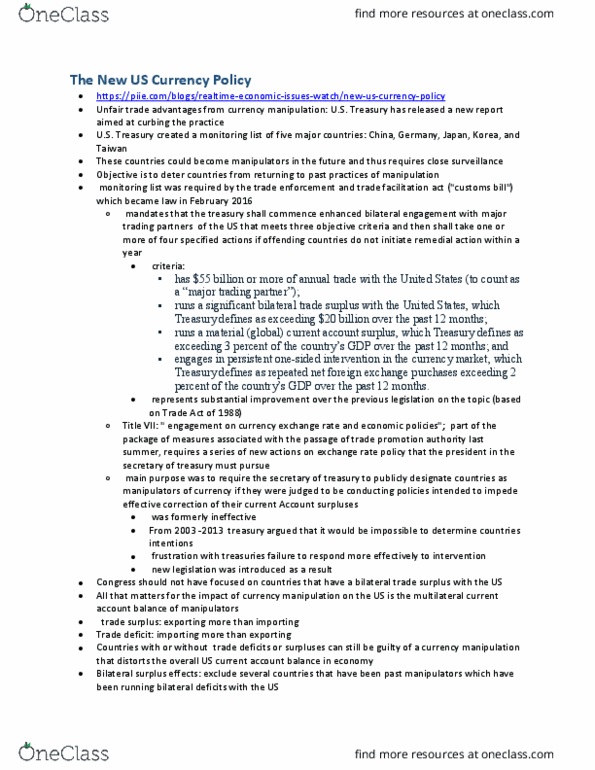 PUBPOL 201 Chapter Notes - Chapter 1: Currency Intervention, Trade Facilitation, Civil Rights Act Of 1964 thumbnail