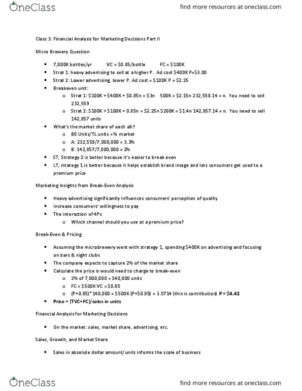 BU362 Lecture Notes - Lecture 3: Telemarketing, Fixed Cost, Chain Store thumbnail