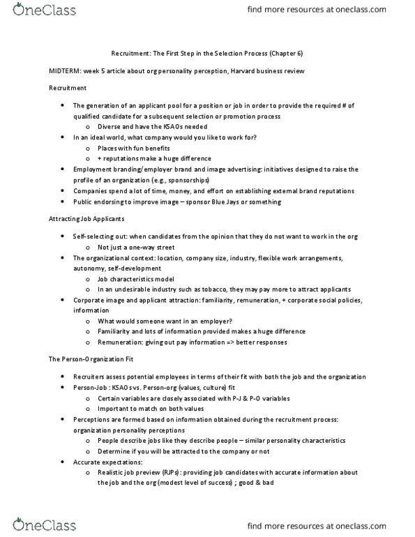BU408 Lecture Notes - Lecture 10: Linkedin, Executive Search, Employment Agency thumbnail
