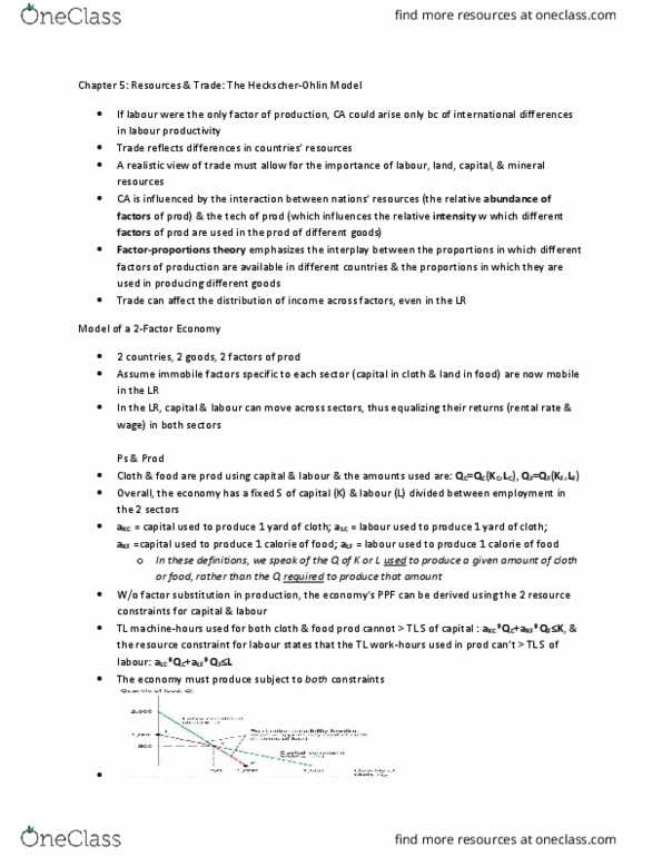 EC239 Chapter Notes - Chapter 5: Leontief Paradox, International Trade, Real Wages thumbnail