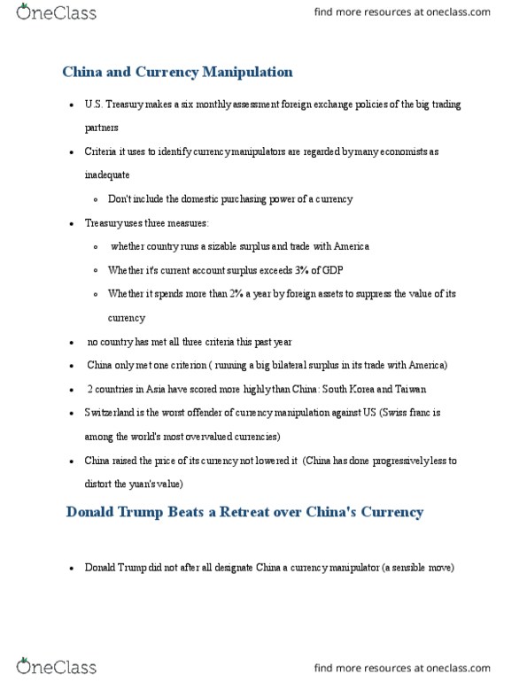 PUBPOL 201 Chapter Notes - Chapter 1: North American Free Trade Agreement, Currency Intervention, Reserve Currency thumbnail