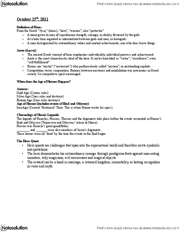 CLAB06H3 Lecture Notes - Deianira, Euripides, Iolcos thumbnail