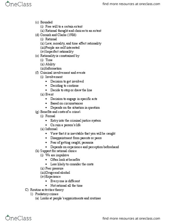 CRJU 3600 Lecture Notes - Lecture 7: Peer Pressure, Rationality thumbnail