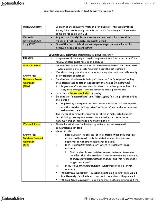 PSYC 3410 Lecture Notes - Transactional Analysis, Brief Psychotherapy, Narrative Therapy thumbnail