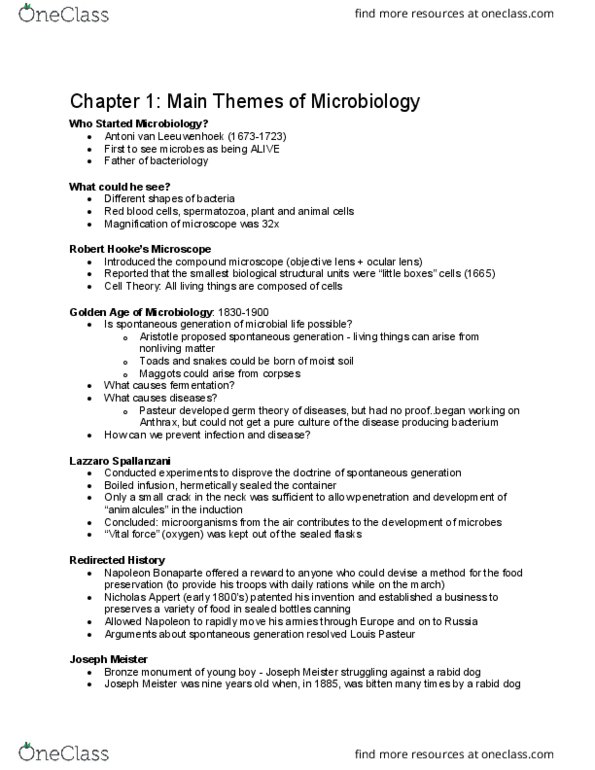 MCB 2000 Lecture Notes - Lecture 2: Tuberculin, Petri Dish, Penicillin thumbnail