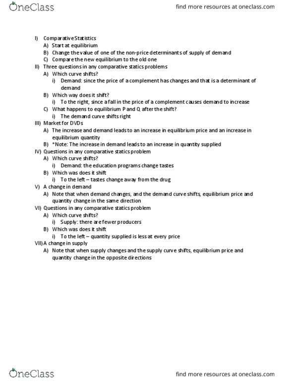 CAS EC 101 Lecture Notes - Lecture 5: Economic Equilibrium, Comparative Statics, Demand Curve thumbnail