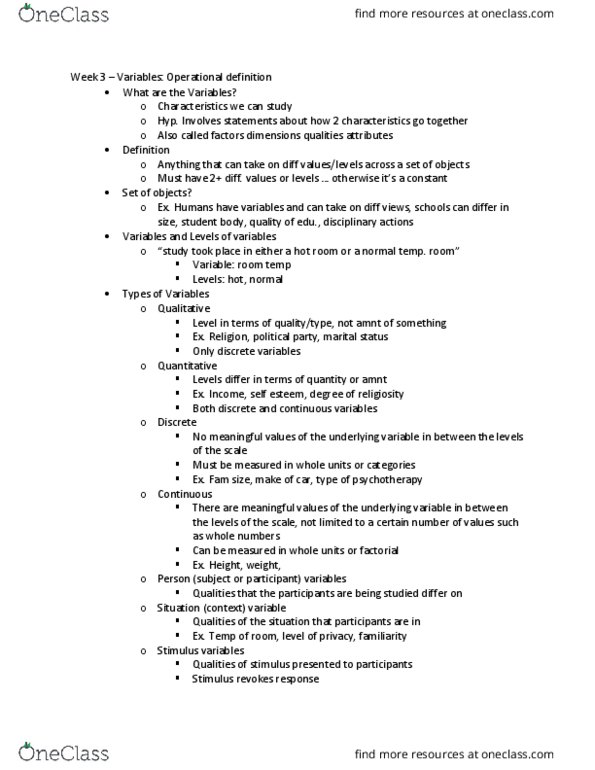 PS295 Lecture Notes - Lecture 3: Operational Definition thumbnail