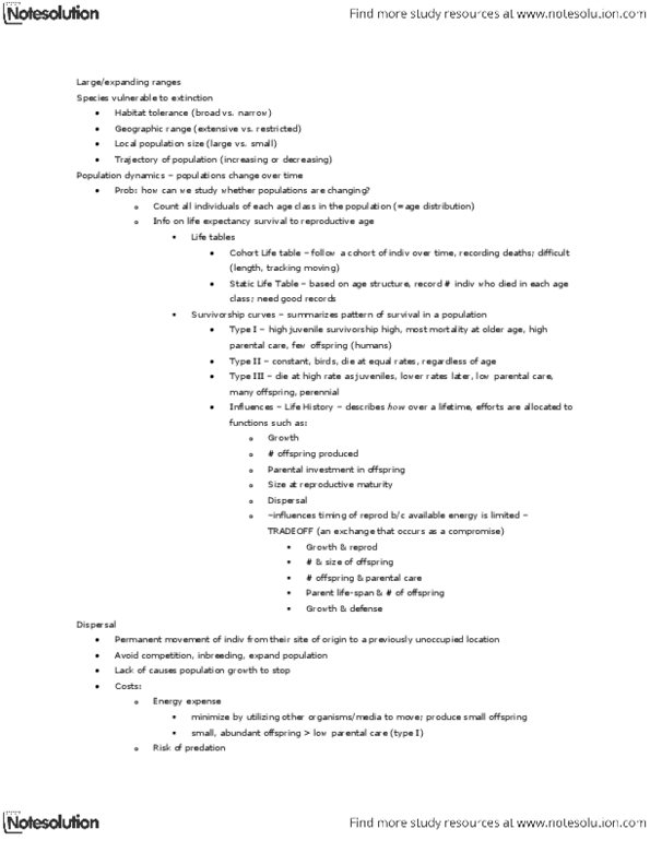 BIOL 2060 Study Guide - Winter 2013, Final - Primary Succession ...