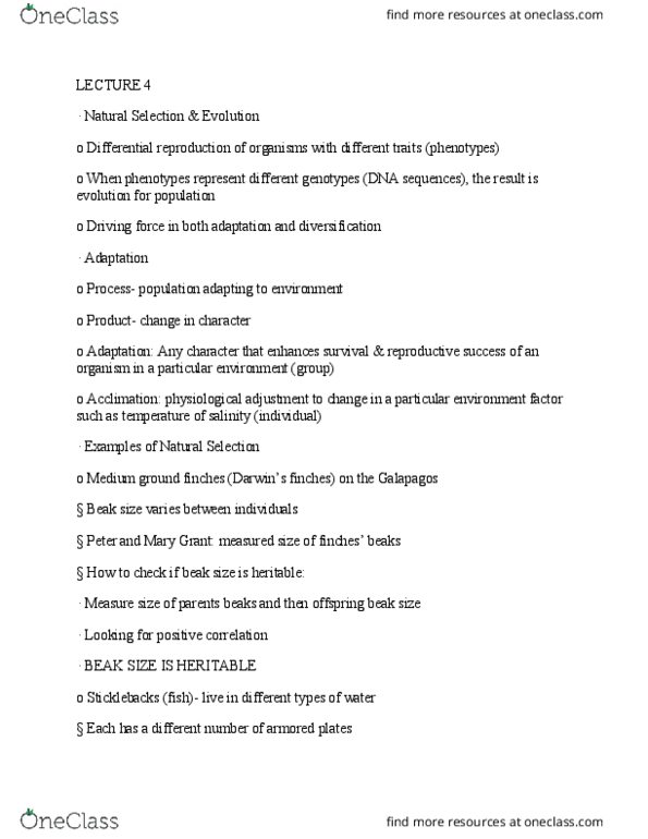 BSC 201 Lecture Notes - Lecture 5: Blending Inheritance, Population Genetics, Gamete thumbnail