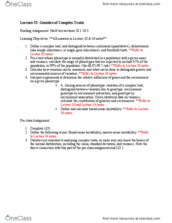 BIOL 2081C Lecture Notes - Lecture 33: Standard Deviation, Heritability thumbnail