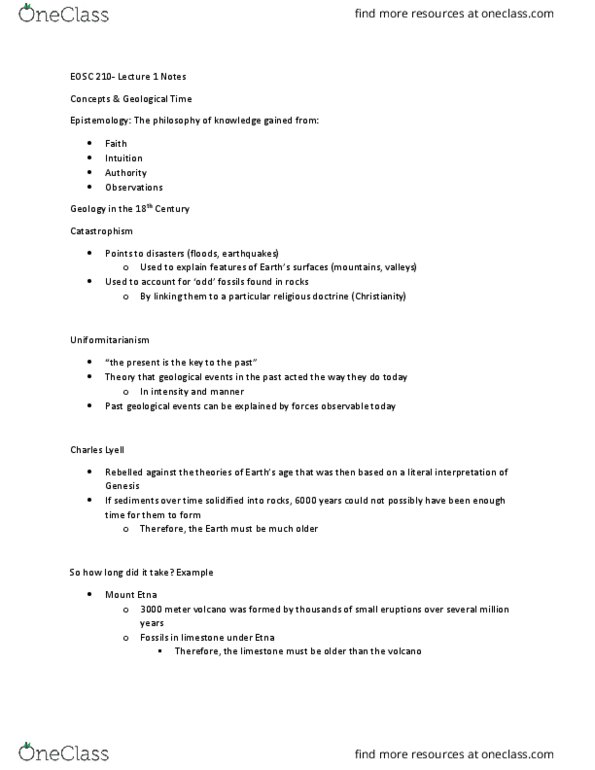 EOSC 210 Lecture Notes - Lecture 2: Mount Everest, Absolute Dating, Strontium thumbnail