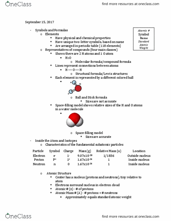 CAS CH 171 Lecture Notes - Lecture 2: Atomic Orbital, Relative Atomic Mass thumbnail