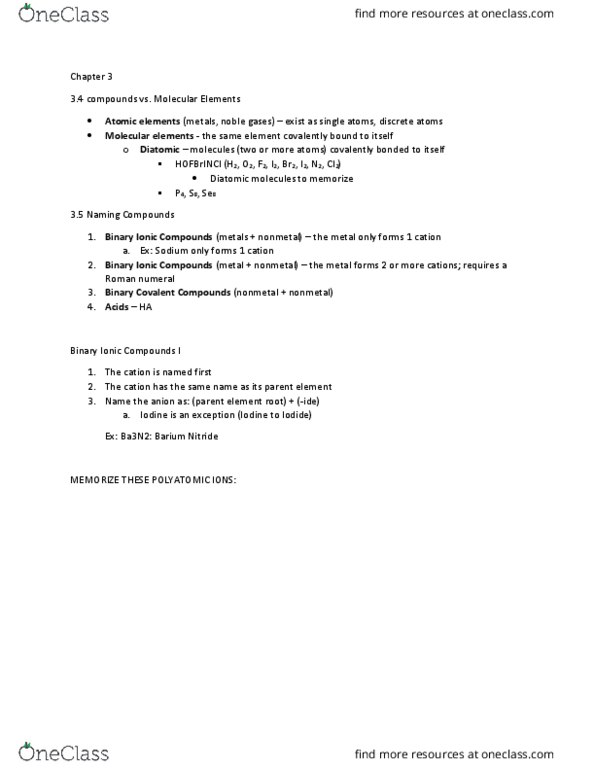 CHEM 105aLg Lecture Notes - Lecture 4: Nitrous Acid, Vanadium, Sulfide thumbnail