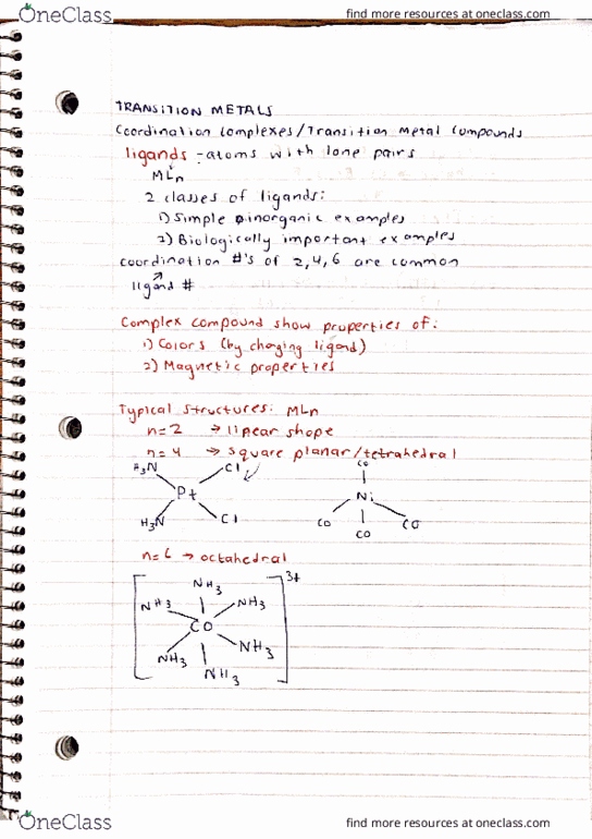 CHEM 14A Lecture Notes - Lecture 12: Ethylenediaminetetraacetic Acid, Ammonia thumbnail